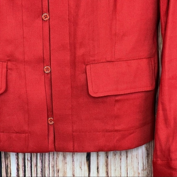 CAbi Red Valentine Linen Blend Blazer Jacket Size Medium - Picture 5 of 12